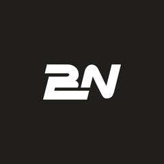 Leinwandbilder - Letter BN or NB logo design vector art icon.