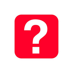 Poster - Red Question Mark Icon on Transparent Background for FAQ Section or Help Center, Symbolizing Inquiry and Information Seeking with a Bold and Clear Visual