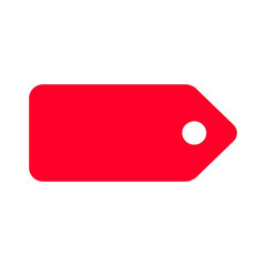 Poster - A Striking Red Tag Design on Transparent Backdrop Ideal for Product Labeling, Pricing, and Promotional Materials in Retail and E-commerce Applications