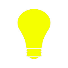 Poster - A Radiant Yellow Light Bulb Icon Set Against a Clear Backdrop Representing Ideas, Innovation, and Illumination in a Clean and Modern Graphic Style