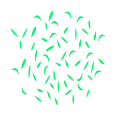 Poster - Scattered Green Leaf Shapes on a Transparent Backdrop, Perfect for Illustrating Growth, Ecology, and Natural Themes in Design and Creative Projects, Versatile for Various Uses