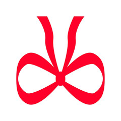 Poster - An Abstract Red Ribbon Knot on a Transparent Canvas Evoking a Sense of Unity, Connection, and Artistic Flair with its Fluid Lines and Vibrant Color