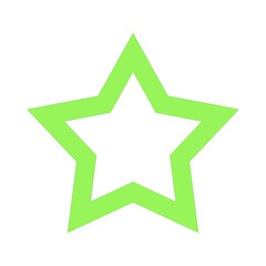 Poster - Stellar Outline A Bright Green Star with a Defined Border on a Clear Backdrop, Suitable for Achievement-Oriented Designs and Recognition Graphics