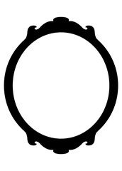 Poster - Ornate Oval Frame Design in Black on Transparent Backdrop A Decorative Border Element for Photo Frames and Graphic Design Projects and Creative Art