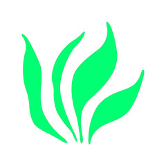 Poster - Seaweed Silhouette Illustration A Green Aquatic Plant Design, Perfect for Ocean-Themed Graphics, Marine Biology Projects, and Underwater Environment Visuals