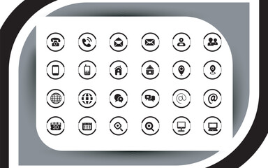Poster - Contact Information Icons Grid for Business Cards and Websites Contact Details Essential for Professionals
