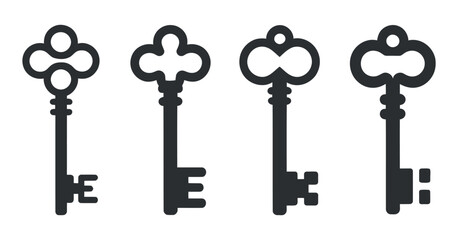Poster - Unlock the Secrets of Yesteryear A Collection of Ornate Key Illustrations Evoking Timeless Elegance and Intrigue Perfect for Historical Designs and Themed Projects
