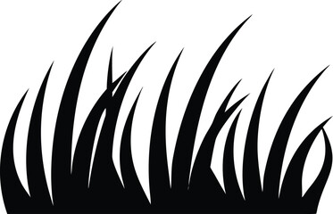 Aufkleber - Black Silhouette Grass Blades Abstract Nature Graphic Design Element vector