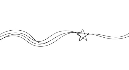 Aufkleber - Simple line art design featuring waves and star for peace day  