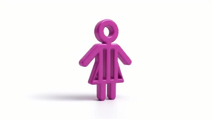 Poster - 3D Woman Icon: Purple Female Symbol on White Background