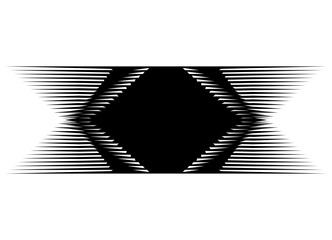 Leinwandbilder - Vector striped shape, Black design element on white background. Modern pattern of sharp lines. Abstract spot. Vector background. Frame. For covers, advertising, social networks