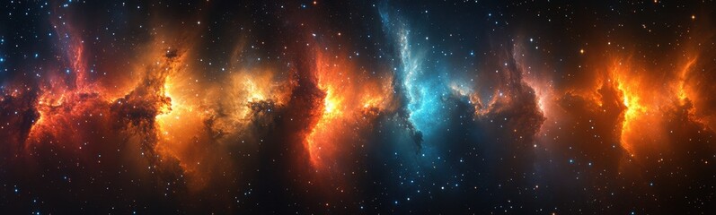Wall Mural - Colorful galaxy with stars and a black background