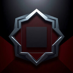 Poster - A futuristic geometric frame with a dark square in the center creates a modern design
