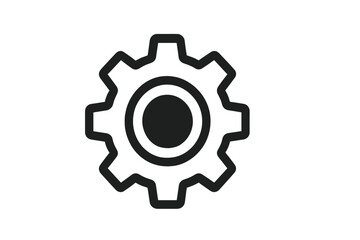 Fototapete - Mouse Cursor Click Icon, Gear Wheel Setting Symbol, Black and White Vector Illustration for Computer, Mobile App UI, User Interface Design, Animation Metaphor, Transparent Background