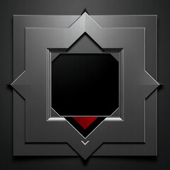 Poster - A sleek silver square frame with geometric details offers a modern and abstract background