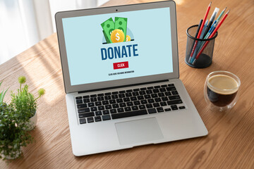 Poster - Online donation platform offer modish money sending system for people to transfer on the internet
