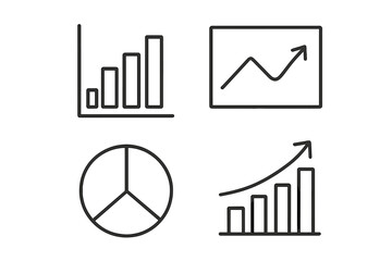 Aufkleber - Graph and chart line icon set. Business data visualization, financial analytics, and statistics report symbols. Infographic elements for web and mobile app UI, UX design.