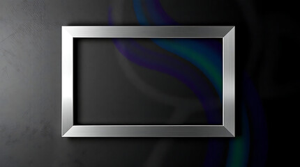 Poster - A sleek silver frame on a textured black wall with a subtle light effect creates a modern look