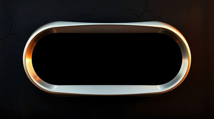 Poster - A contemporary silver oval frame stands out against a dark, textured background with subtle lighting