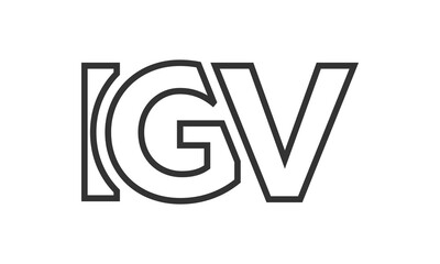 Poster - IGV logo design template with strong and modern bold text. Initial based vector logotype featuring simple and minimal typography. Trendy company identity.