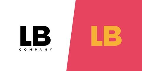 Aufkleber - Letter L and B, LB logo design template. Minimal monogram initial based logotype.