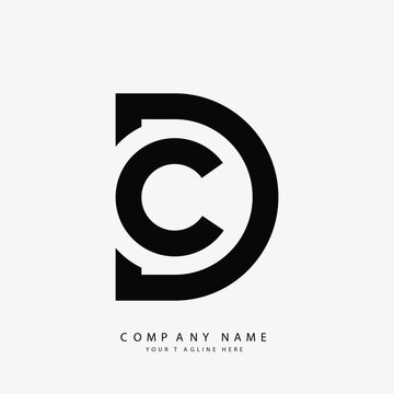 Letter Cd or Dc unique simple logo