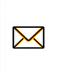 © Digital Sensei - Thin black and gold outlined envelope icon centered on white background, flat illustration