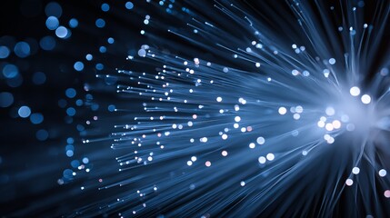 Poster - Dazzling light streaks creating an abstract futuristic image, depicting connectivity, technology innovation and advanced communication in digital space.