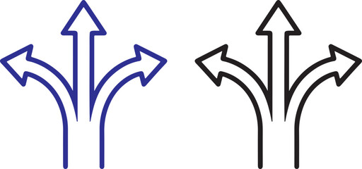 Poster - Navigating Options Three Diverging Arrows Pointing Different Ways A Visual Representation of Choice and Decision Making in Contrasting Color Schemes