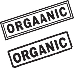 Poster - Two Black and White Rubber Stamps Featuring Distorted Lettering, One Reads 