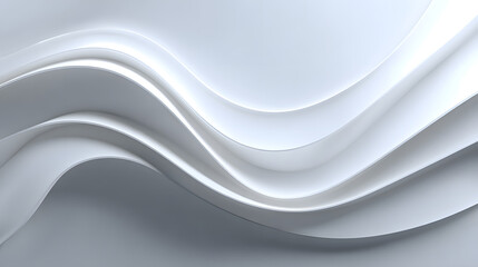 Poster - Abstract white wave background. 3d white background with white curved wavy sparkle with copy space for text. Three-dimensional wave and white background