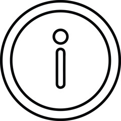 Poster - Simple line art clock icon with i inside a circle isolated on transparent background