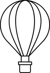 Poster - Minimal line art hot air balloon illustration isolated on transparent background
