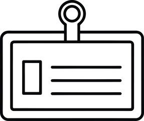 Aufkleber - Minimalist horizontal id card line icon with personal information fields isolated on transparent background
