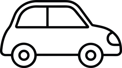 Poster - Simple line art of a small car for road travel and transportation isolated on transparent background