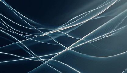 Poster - Dark blue background with light lines and streaks of white, creating an abstract pattern Generative AI