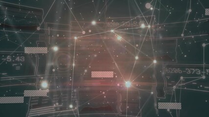 Poster - Upon startup nodes glowing, lines connecting, bars sliding, flare pulsing showing data flow