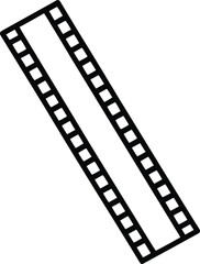 Poster - Simple line art icon of a vertical film strip with perforations isolated on transparent background