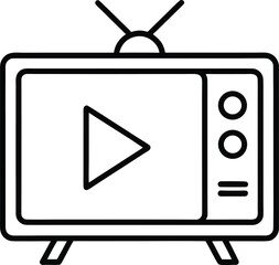 Poster - Retro television with a play button icon classic entertainment symbol isolated on transparent background