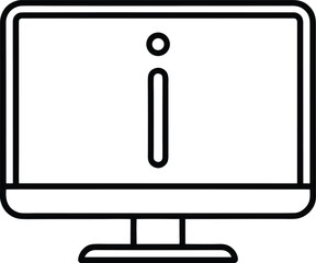 Poster - Outline icon of a computer screen displaying information isolated on transparent background