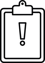 Poster - Outline icon of a clipboard with an exclamation mark isolated on transparent background