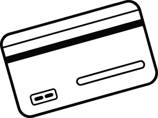 Poster - Outline credit card icon for travel and finance services isolated on transparent background