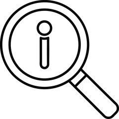 Poster - Outline magnifying glass icon zooming into the letter i isolated on transparent background