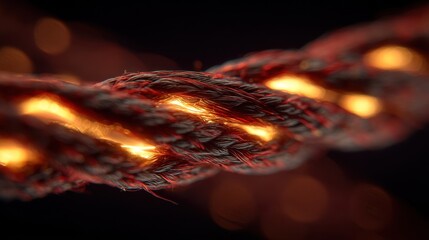 Poster - Intense plasma glow illuminates the intricate gaps between tightly woven aramid threads, showcasing a seamless bonding process that reinforces strength and ensures lasting durability