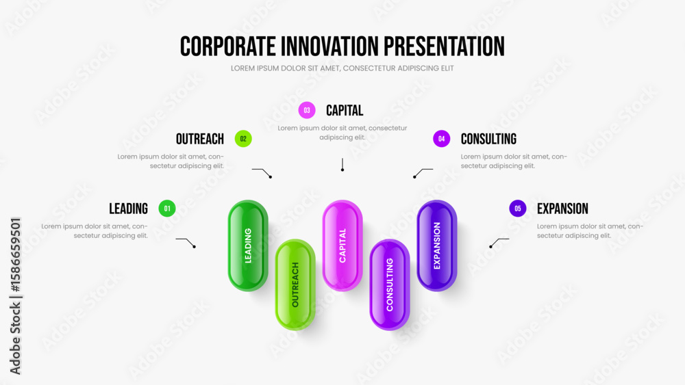 Project Insight Five Element Diagram Slide Layout. Visual Plan ...