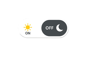 Poster - Day and night mode toggle switch. User interface element. On and off button. Sun and moon icons. Light and dark theme vector. Modern graphic design.