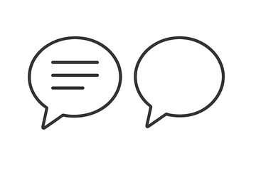 Poster - Minimalist speech bubble icon set. Linear outline chat dialogue bubbles. Vector illustration for comments, communication, message notifications, social media, digital conversation interface
