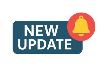 Fototapete - Modern Software Update Notification Banner with Alert Bell Icon, System Upgrade Label, UI Update Concept, Web Notification Element, Vector Illustration for Computer and Technology Platforms