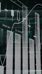 Poster - Statistical data processing against screens with mathematical equations against black background