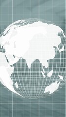 Poster - Animation of financial graphs and globe over empty hall